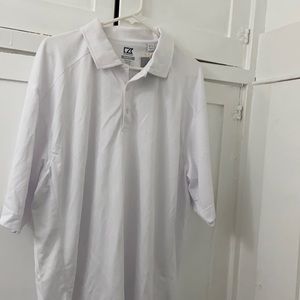 XL Men’s white polo.